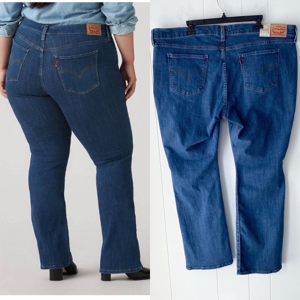 Levi's Women's Classic Bootcut Jeans Blue Stretch Size 24W Cotton Blend New - Picture 2 of 15